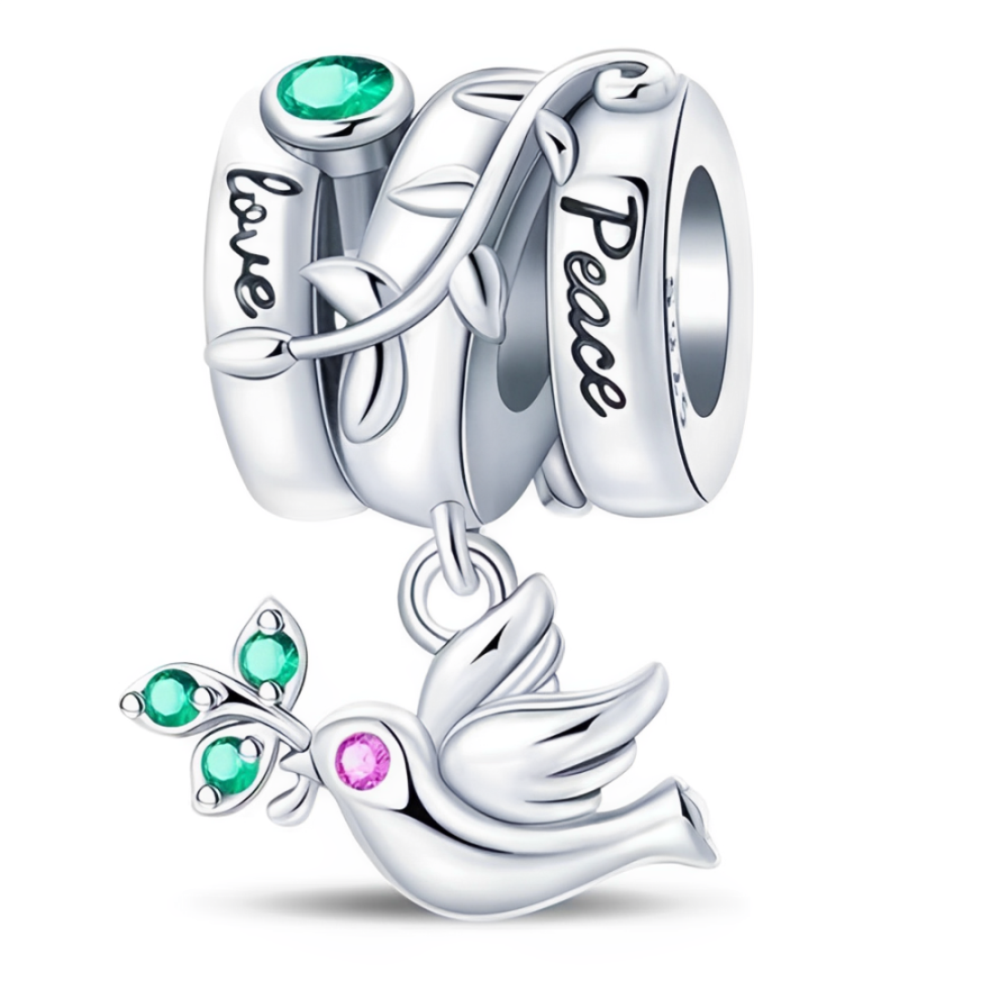 Pingente Amor & Paz - Cristal Turquesa