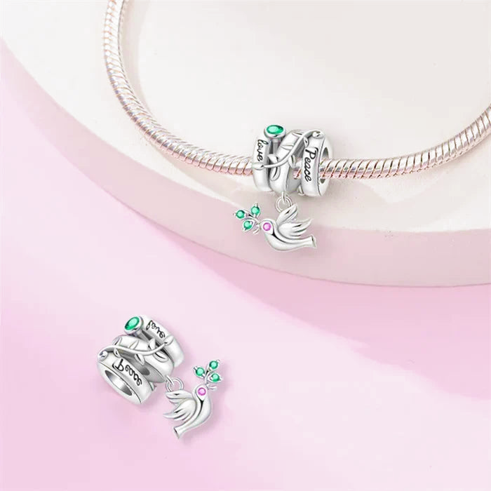 Pingente Amor & Paz - Cristal Turquesa