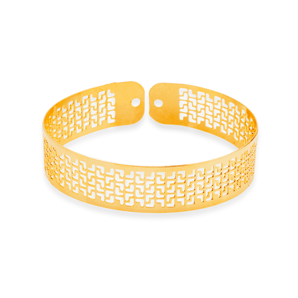 Bracelete de Renda Vazado Banhado a Ouro 24K