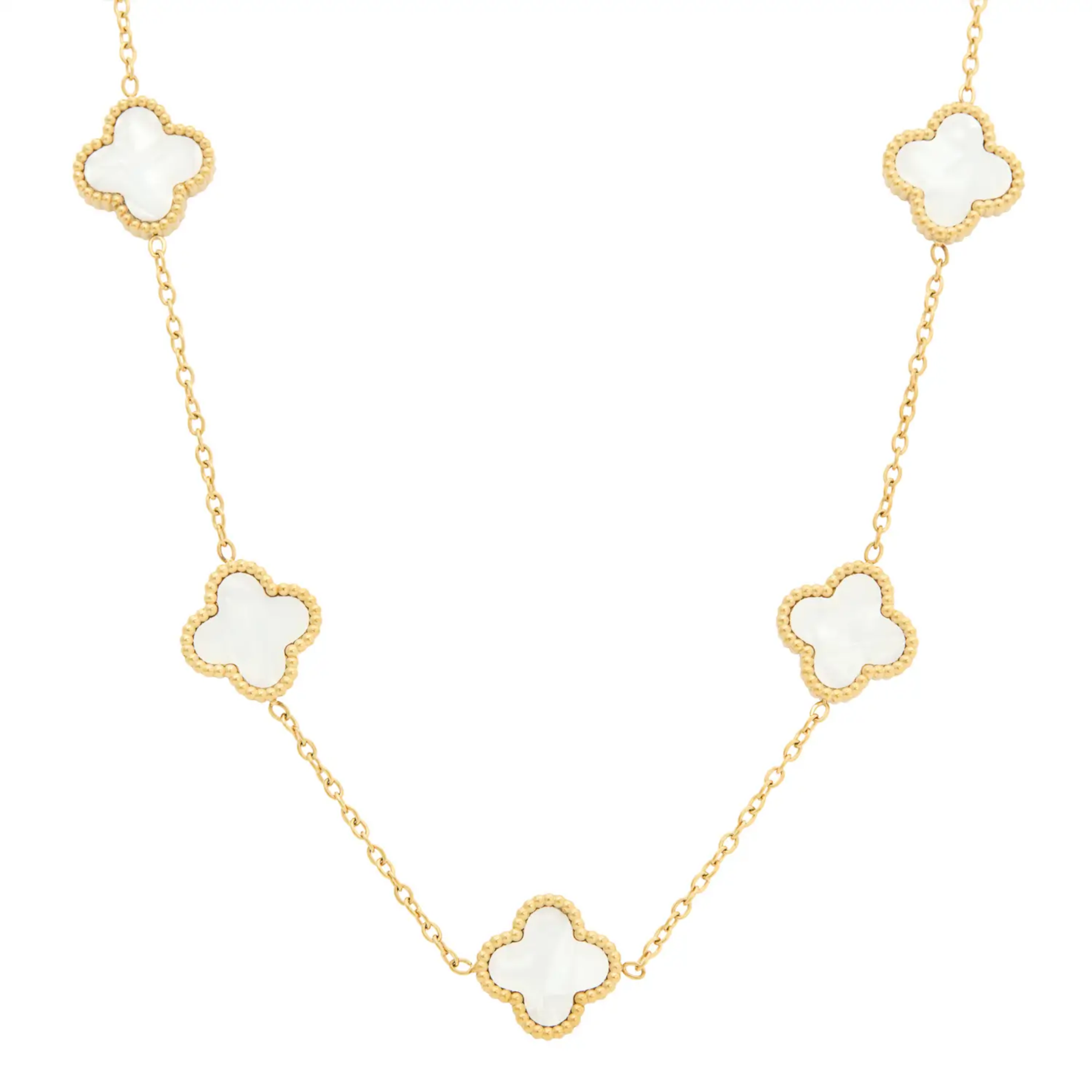 Conjunto de Colar e Pulseira Trevo Preto Banhado em Ouro 18k