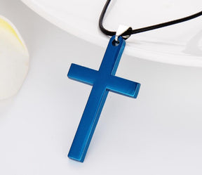 Titanium steel simple single cross necklace pendant