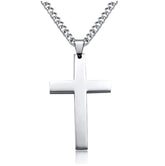 Titanium steel simple single cross necklace pendant