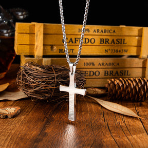 Titanium steel cross pendant necklace