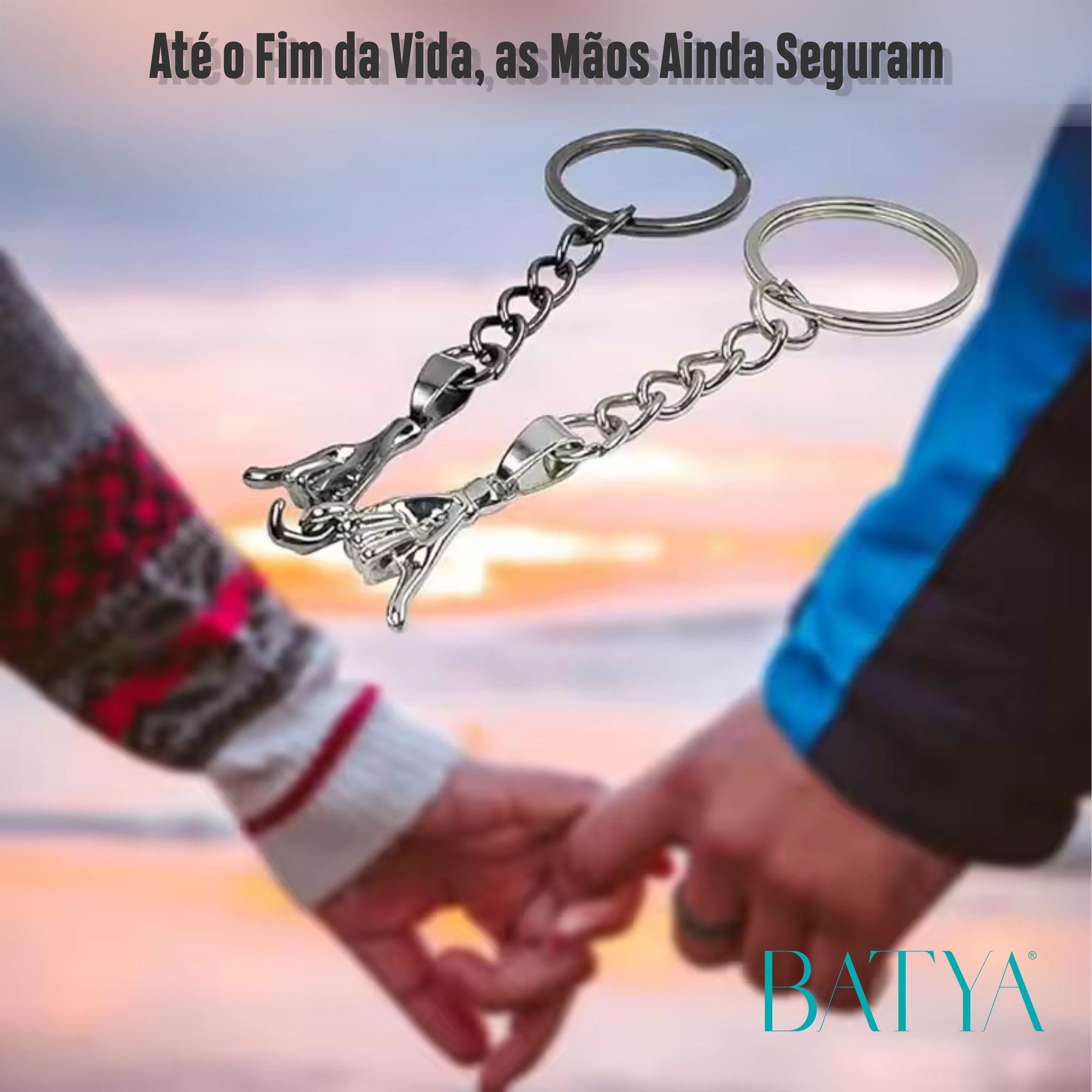 Conjunto de Chaveiro Promessa de Amizade Eterna para Casais