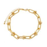 Pulseira Corrente Elos Largos Banhado a  Ouro 24k