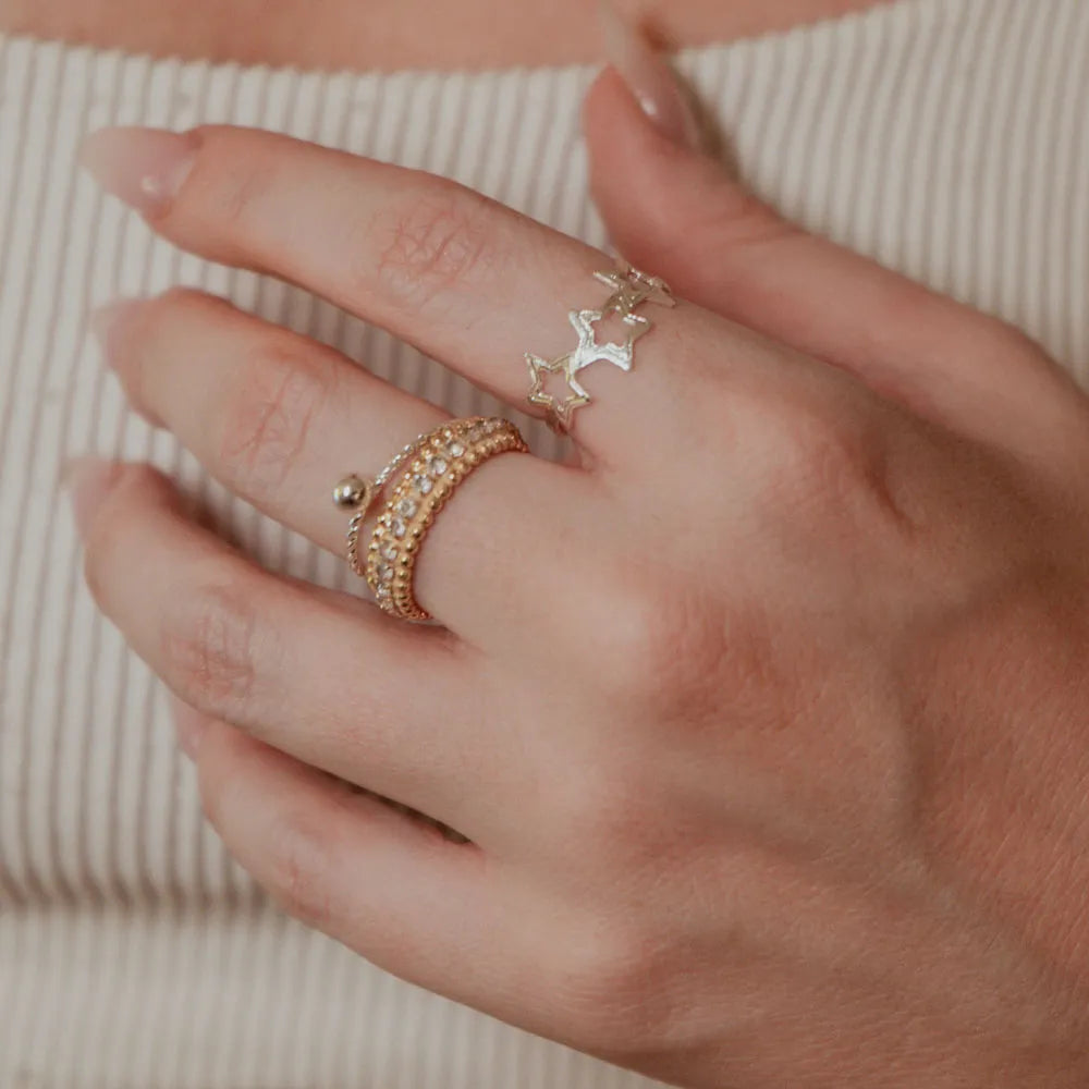 Anel de Zircônia Banhado a Ouro 24k