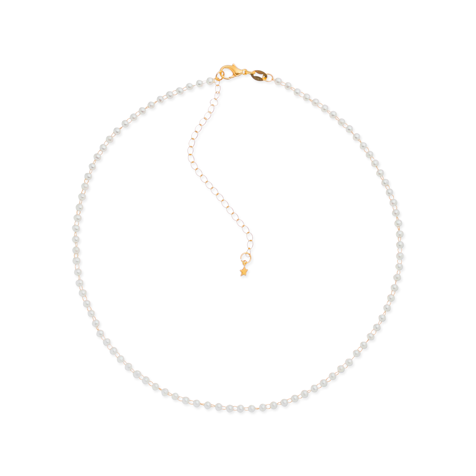 Colar Chocker de Pérolas Banhado a Ouro 24k