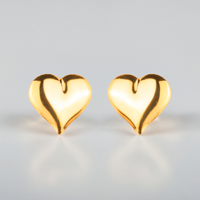Brinco de Coração Médio  Banhado a Ouro 24K