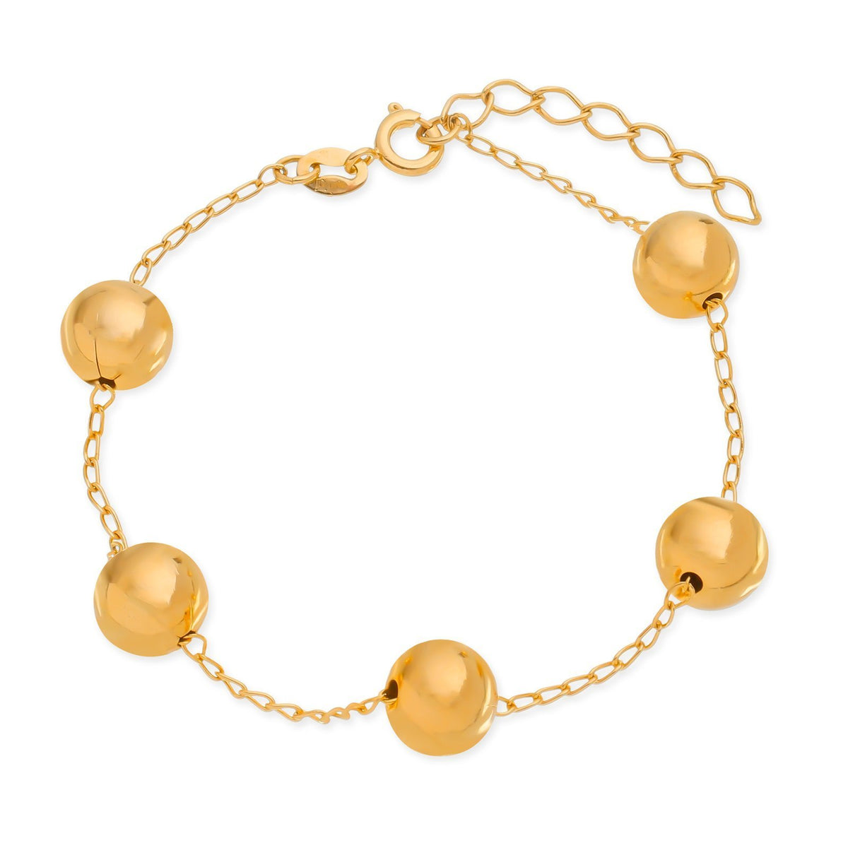 Pulseira de Bolas Grandes Banhado a Ouro 24k