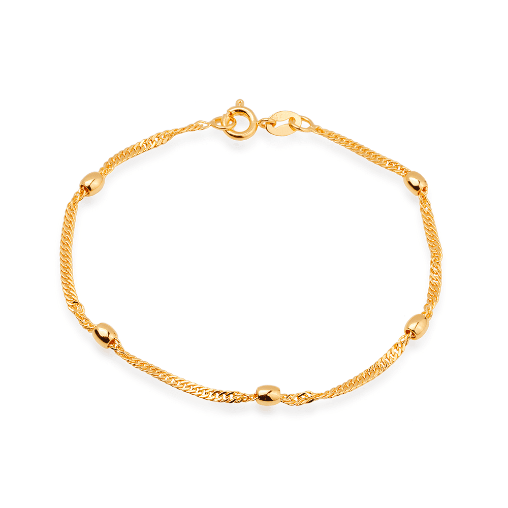 Pulseira de Bolinhas Banhado a Ouro 24k