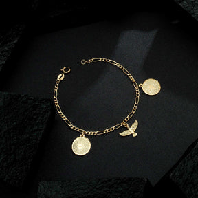 Pulseira Pai Nosso e Espírito Santo Ouro 24k