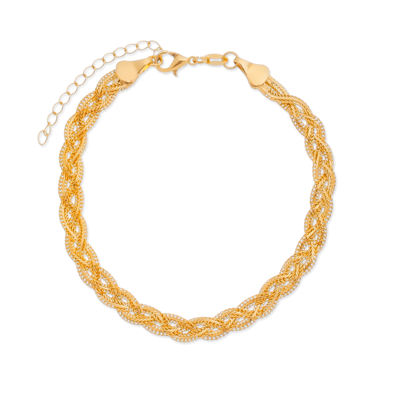 Pulseira Trançada Ouro Amarelo 18k