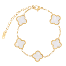 Pulseira de Ouro Feminino Trevo Preto - Banhado em Ouro 18k